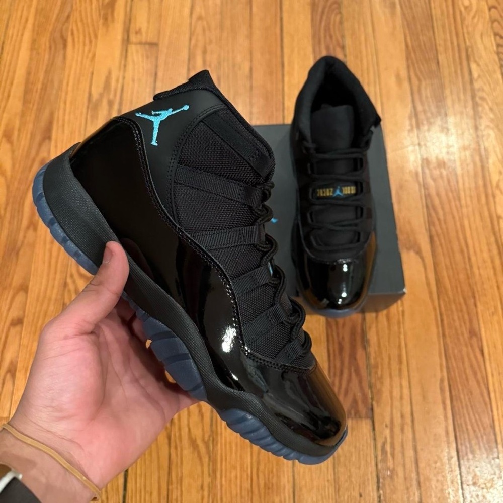 Jordan Black and Teal High-Top Sneakers